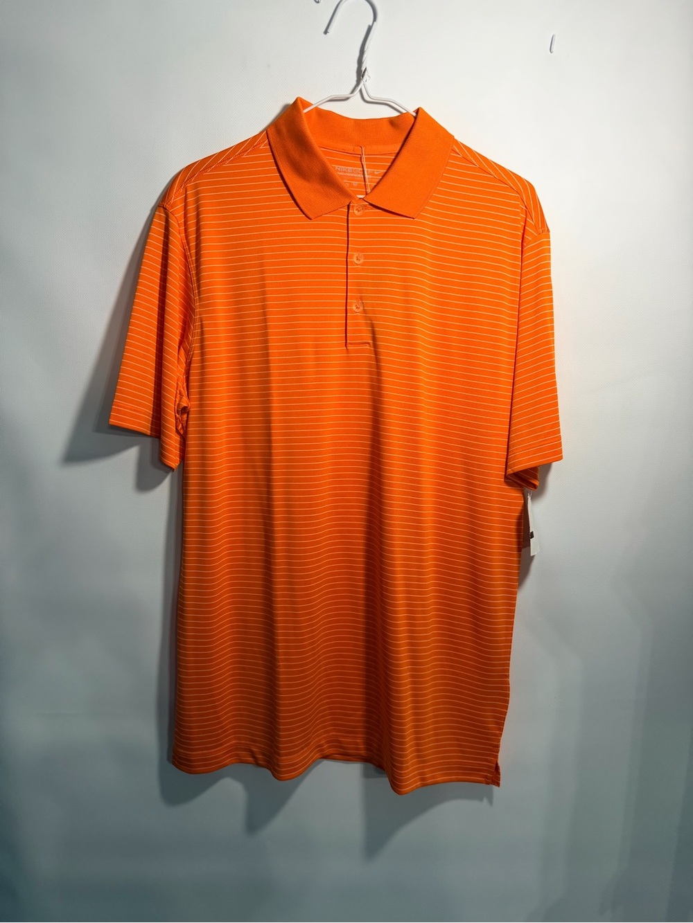 Nike Men's Bright Orange Striped Polo